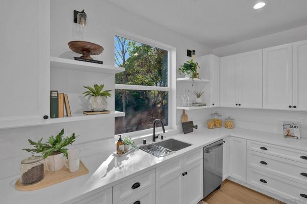 Interior, Kitchen, Recessed Lighting, Wood Texture Flooring
