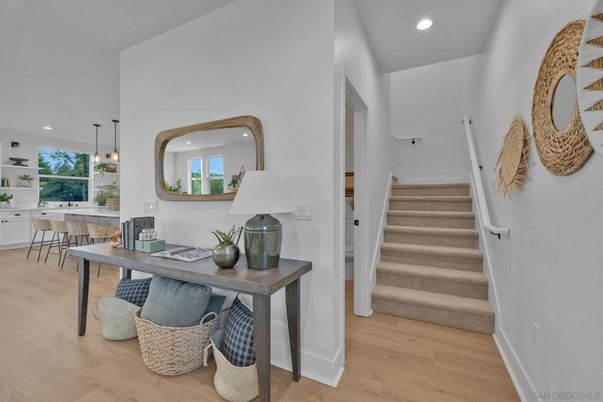 Home Office, Interior, Pendant Lights, Recessed Lighting, Wood Texture Flooring