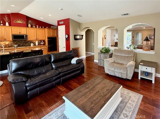 Interior, Kitchen, Living room, Recessed Lighting, Wood Texture Flooring