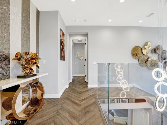 Bedroom, Home Office, Interior, Pendant Lights, Recessed Lighting, Wood Texture Flooring