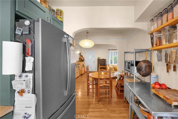 Dining room, Interior, Kitchen, Pendant Lights, Wood Texture Flooring