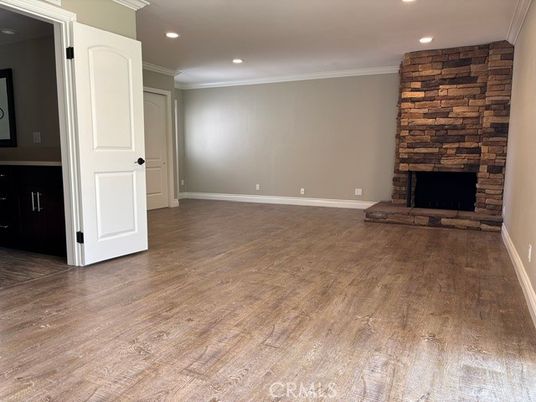 Bathroom, Dual Sink Vanities, Interior, Recessed Lighting, Wood Texture Flooring