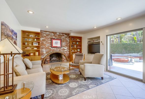 Fireplace, Interior, Living room, Recessed Lighting, Stone Walls