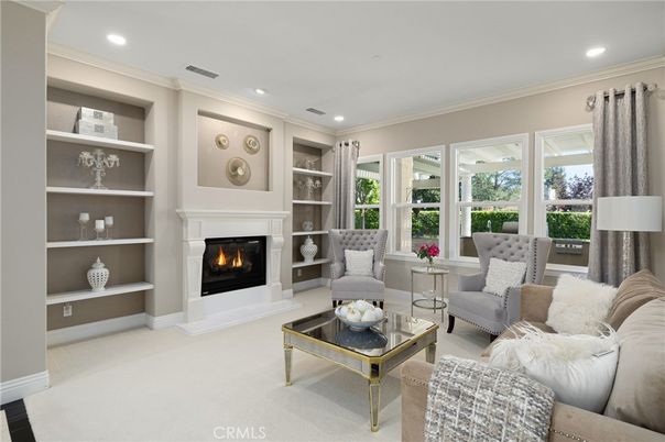 Fireplace, Interior, Living room, Recessed Lighting