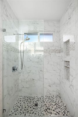 Bathroom, Glass Shower, Interior, Marble Walls