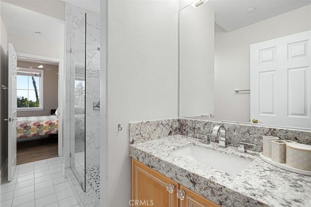 Bathroom, Interior, Marble Walls, Wood Texture Flooring