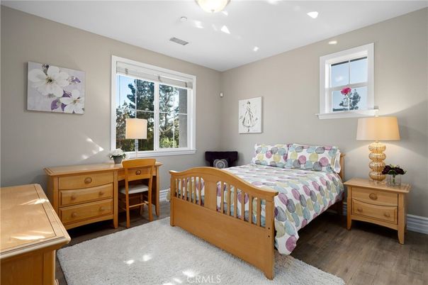Bedroom, Home Office, Interior, Recessed Lighting, Wood Texture Flooring