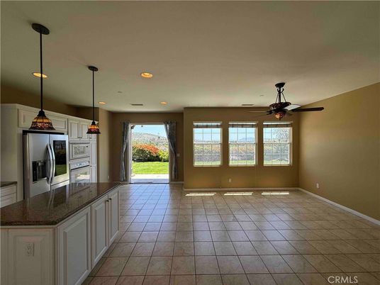 Empty room, Interior, Kitchen, Pendant Lights, Recessed Lighting