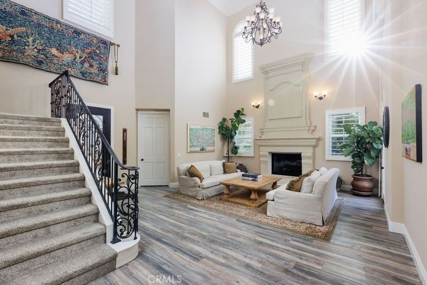 Chandelier, Fireplace, Interior, Living room, Wood Texture Flooring