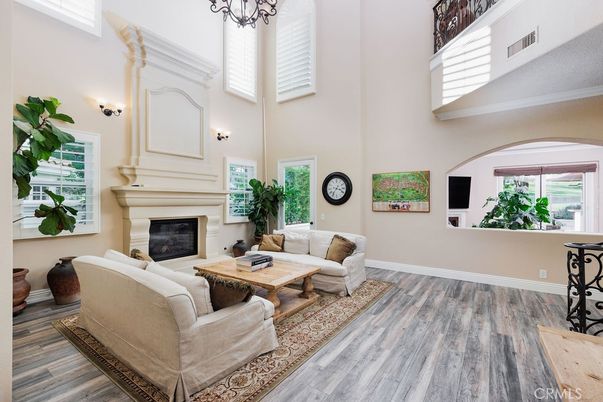 Chandelier, Fireplace, Interior, Living room, Wood Texture Flooring