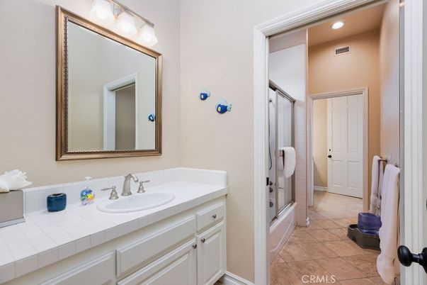 Bathroom, Glass Shower, Interior, Recessed Lighting, Tile Countertops
