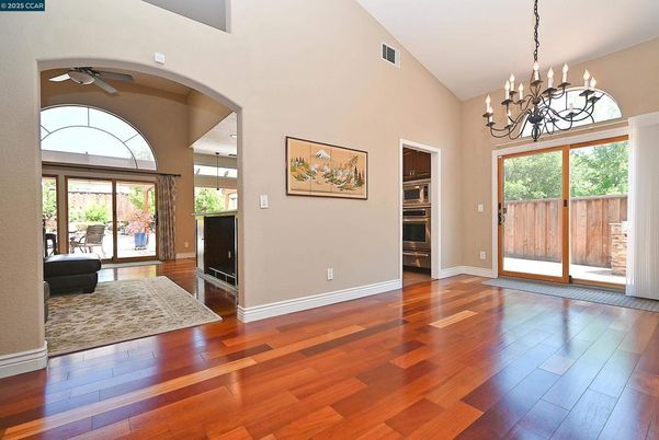 Chandelier, Interior, Wood Texture Flooring