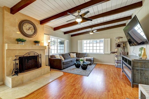 Fireplace, Interior, Living room, Wooden Beams, Wood Texture Flooring