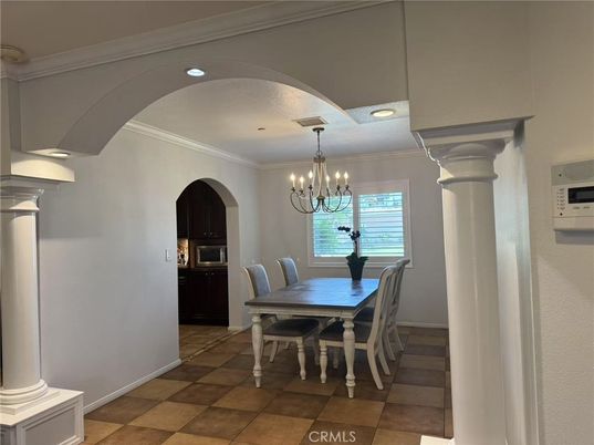 Chandelier, Dining room, Interior, Recessed Lighting