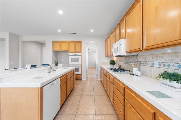 Interior, Kitchen, Recessed Lighting, Tile Countertops