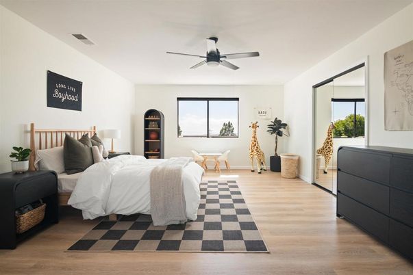 Bedroom, Interior, Wood Texture Flooring