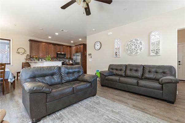 Interior, Kitchen, Living room, Recessed Lighting, Stainless Steel Appliances, Wood Texture Flooring