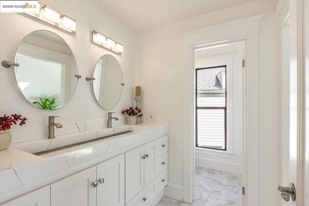 Bathroom, Dual Sink Vanities, Interior, Marble, Tile Countertops