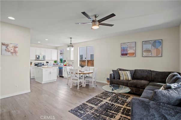 Dining room, Interior, Kitchen, Living room, Pendant Lights, Recessed Lighting, Wood Texture Flooring