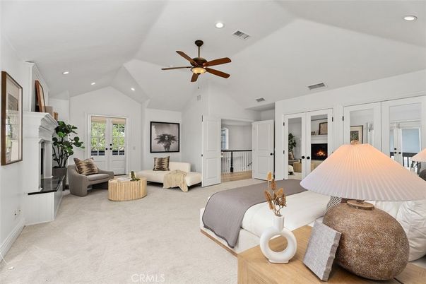 Bedroom, Fireplace, Interior, Living room, Recessed Lighting