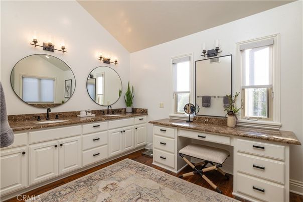 Bathroom, Dual Sink Vanities, Interior, Wood Texture Flooring