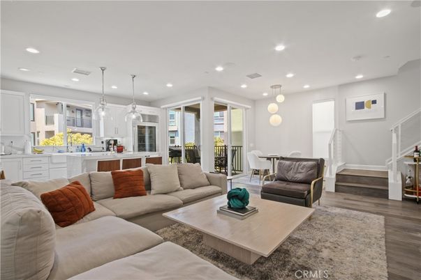 Dining room, Interior, Kitchen, Living room, Pendant Lights, Recessed Lighting, Wood Texture Flooring
