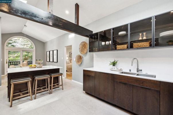 Interior, Kitchen, Recessed Lighting, Wooden Beams