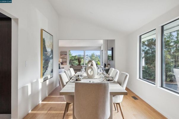 Dining room, Interior, Wood Texture Flooring