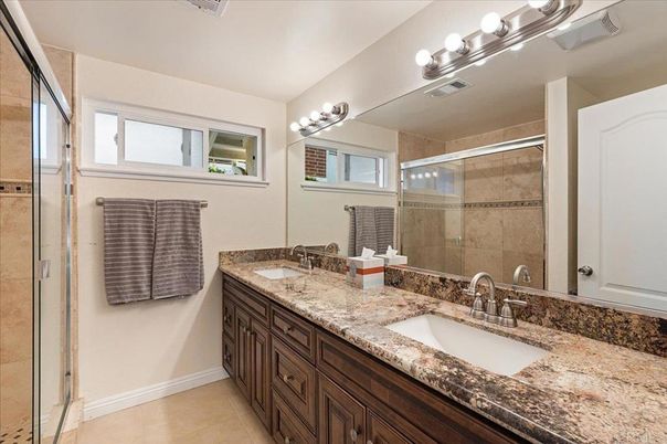 Bathroom, Dual Sink Vanities, Glass Shower, Interior