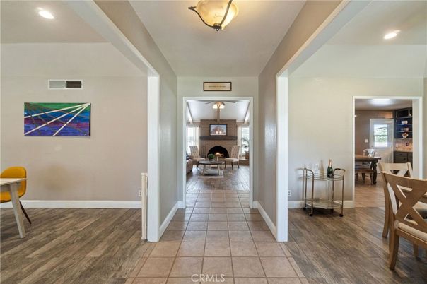 Fireplace, Interior, Recessed Lighting, Wood Texture Flooring