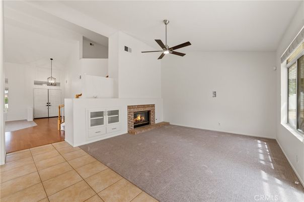 Empty room, Fireplace, Interior, Pendant Lights