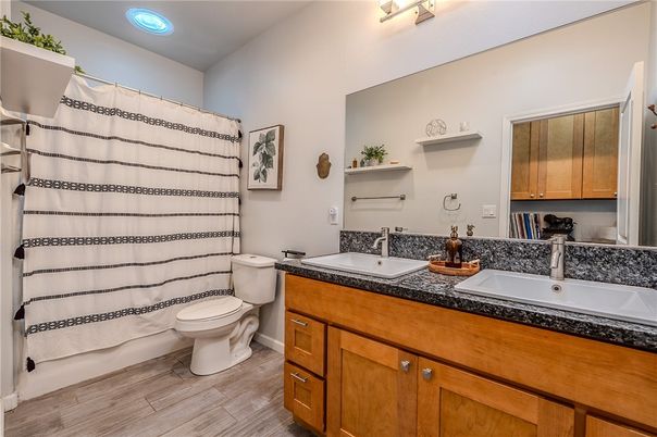 Bathroom, Dual Sink Vanities, Interior, Wood Texture Flooring