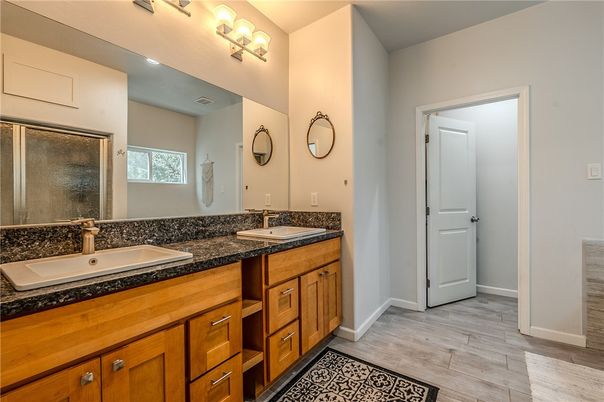 Bathroom, Dual Sink Vanities, Interior, Wood Texture Flooring