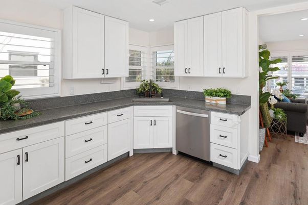 Interior, Kitchen, Recessed Lighting, Wood Texture Flooring