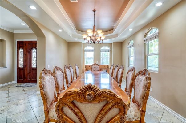 Chandelier, Dining room, Interior, Recessed Lighting