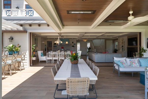 Dining room, Interior, Living room, Pendant Lights, Wooden Ceilings, Wood Texture Flooring