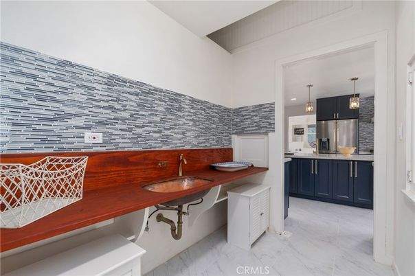 Interior, Kitchen, Marble, Pendant Lights, Stainless Steel Appliances
