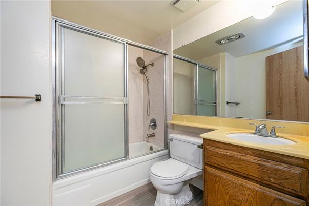 Bathroom, Glass Shower, Interior, Wood Texture Flooring
