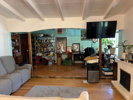 Fireplace, Interior, Wood Texture Flooring