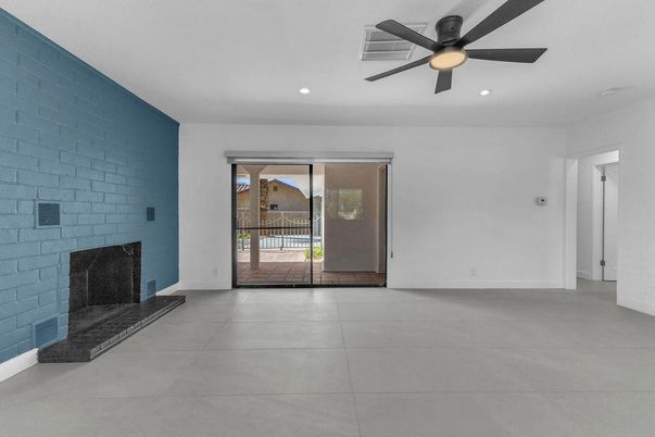 Empty room, Interior, Recessed Lighting, Stone Walls