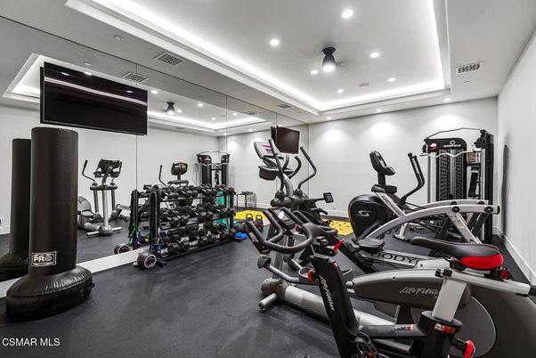 Fitness Equipment, Gym, Interior, Recessed Lighting