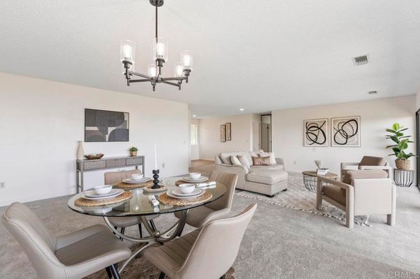 Chandelier, Dining room, Interior, Living room, Recessed Lighting