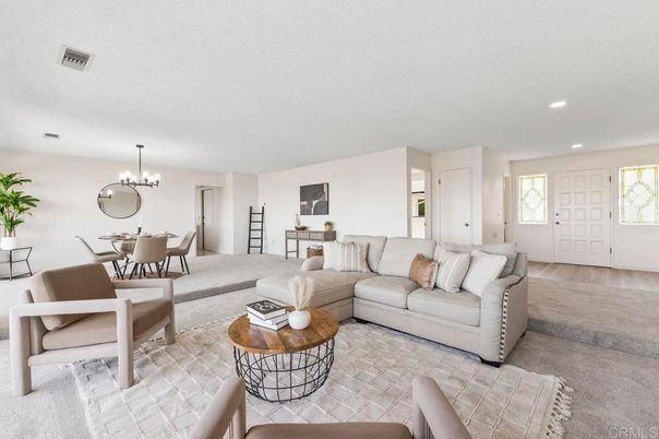 Chandelier, Dining room, Interior, Living room, Recessed Lighting, Wood Texture Flooring