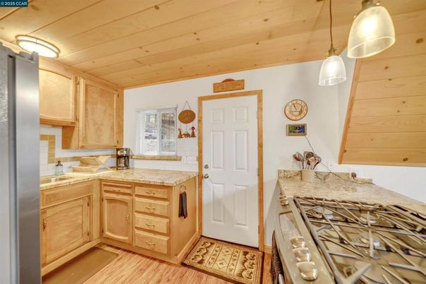 Interior, Kitchen, Pendant Lights, Wooden Ceilings, Wood Texture Flooring