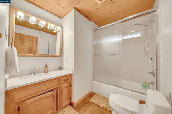 Bathroom, Glass Shower, Interior, Wooden Ceilings