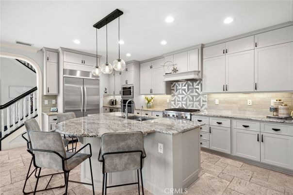 Interior, Kitchen, Pendant Lights, Recessed Lighting, Stainless Steel Appliances