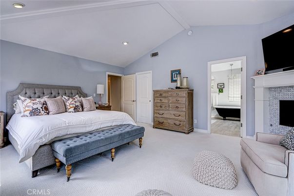 Bedroom, Fireplace, Interior, Recessed Lighting