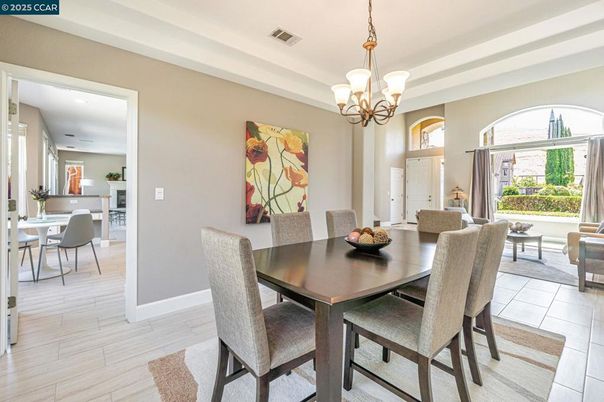 Chandelier, Dining room, Interior, Wood Texture Flooring