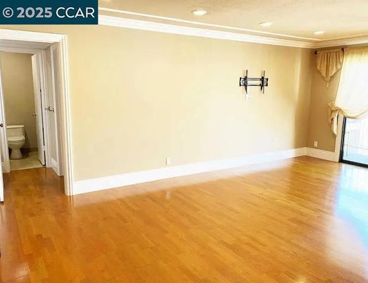 Bathroom, Empty room, Interior, Recessed Lighting, Wood Texture Flooring