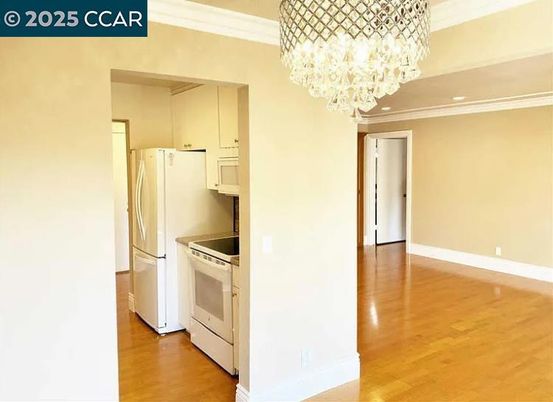 Chandelier, Interior, Kitchen, Recessed Lighting, Wood Texture Flooring
